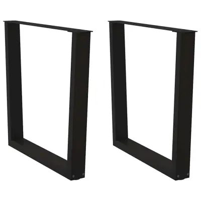 vidaXL Noge za jedilno mizo v obliki črke V, 2 kosa, črne, 80 x (72-73,3) cm, jeklo