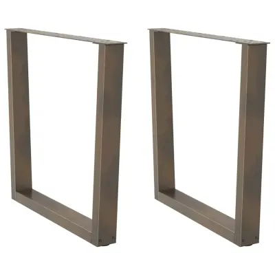 vidaXL Noge za jedilno mizo v obliki črke V, 2 kosa, naravno jeklo, 80 x (72-73,3) cm, jeklo