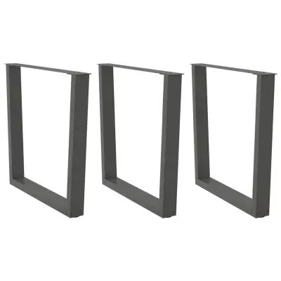 vidaXL Noge za jedilno mizo v obliki črke V, 3 kosi, antracitne, 80 x (72-73,3) cm, jeklo
