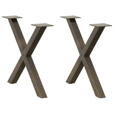 vidaXL Noge za klubsko mizico v obliki črke X, 2 kosa, naravno jeklo, 60 x (42-43) cm, jeklo