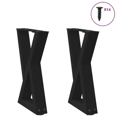 vidaXL Noge za klubsko mizico 2 kosa črne 38 x (42-43,3) cm jeklo