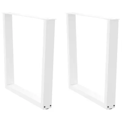 vidaXL Noge za jedilno mizo v obliki črke V, 2 kosa, bele, 90 x (72-73,3) cm, jeklo