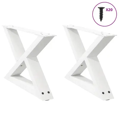 vidaXL Noge za klubsko mizico 2 kosa bele 50 x (30-31,3) cm jeklo