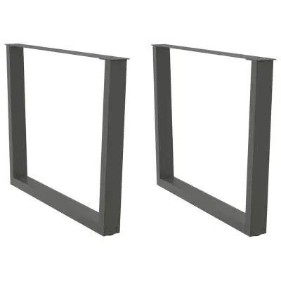 vidaXL Noge za jedilno mizo v obliki črke V 2 kosa antracit 100 x (72-73,3) cm jeklo