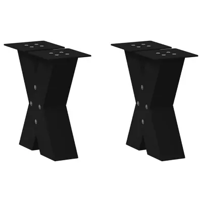 vidaXL Noge za klubsko mizico v obliki črke X, 2 kosa, črne, 40 x (30-31) cm, jeklo