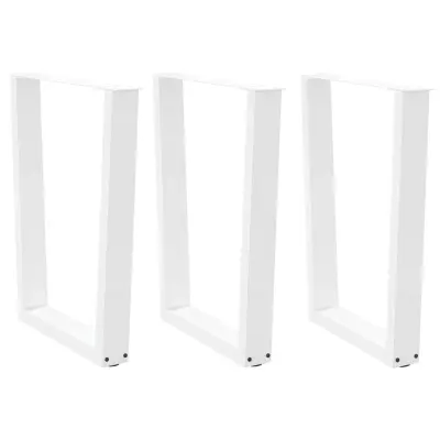 vidaXL Noge za jedilno mizo v obliki črke V, 3 kosi, bele barve, 70 x (72-73,3) cm, jeklo