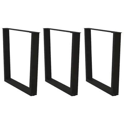 vidaXL Noge za jedilno mizo v obliki črke V, 3 kosi, črne, 90 x (72-73,3) cm, jeklo