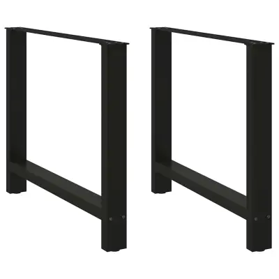 vidaXL Noge za jedilno mizo črne barve 2 kosa 90 x (72-73) cm jeklo