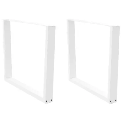 vidaXL Noge za jedilno mizo v obliki črke V, 2 kosa, bele barve, 100 x (72-73,3) cm, jeklo