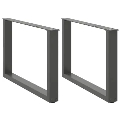 vidaXL Noge za klubsko mizico v obliki črke U 2 kosa antracitne 60 x (42-43) cm jeklo