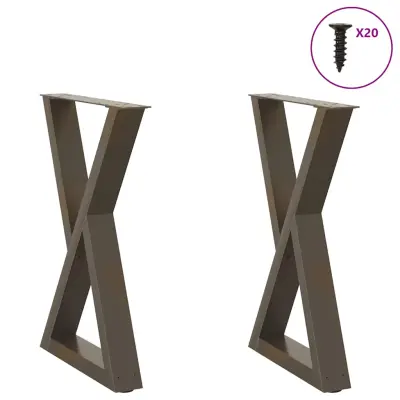 vidaXL Noge za jedilno mizo 2 kosa naravno jeklo 50 x (72-73,3) cm jeklo