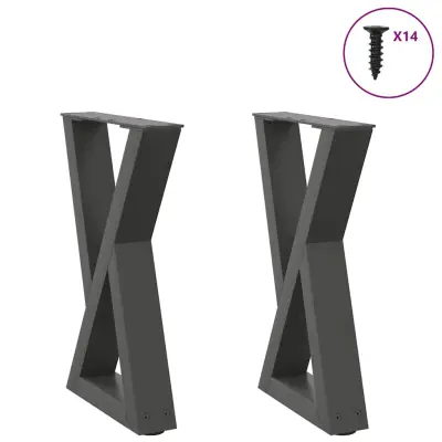 vidaXL Noge za klubsko mizico 2 kosa antracitne 28 x (42-43,3) cm jeklo