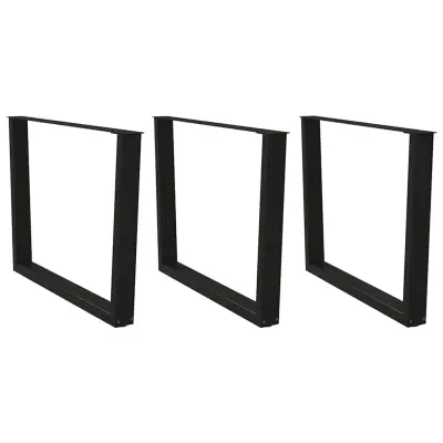 vidaXL Noge za jedilno mizo v obliki črke V, 3 kosi, črne, 100 x (72-73,3) cm, jeklo