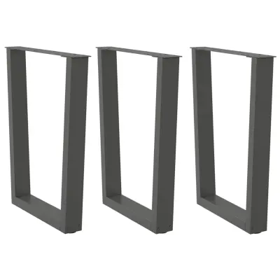 vidaXL Noge za jedilno mizo v obliki črke V, 3 kosi, antracitne, 70 x (72-73,3) cm, jeklo