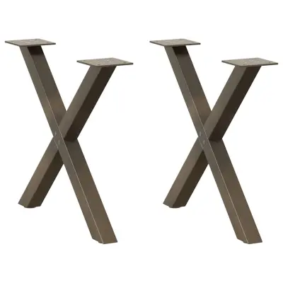 vidaXL Noge za klubsko mizico v obliki črke X, 2 kosa, naravno jeklo, 50 x (42-43) cm, jeklo