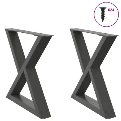 vidaXL Noge za klubsko mizico 2 kosa antracitne 60 x (42-43,3) cm jeklo