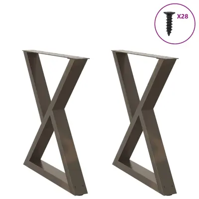 vidaXL Noge za jedilno mizo 2 kosa naravno jeklo 80 x (72-73,3) cm jeklo