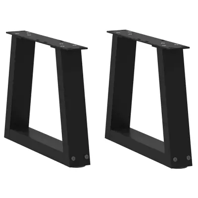 vidaXL Noge za klubsko mizico v obliki črke V 2 kosa črne 30 x (30-31,3) cm jeklo