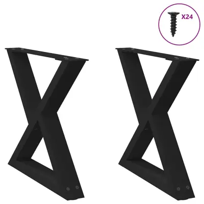 vidaXL Noge za klubsko mizico 2 kosa črne 50 x (42-43,3) cm jeklo