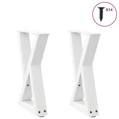vidaXL Noge za klubsko mizico 2 kosa bele 28 x (42-43,3) cm jeklo