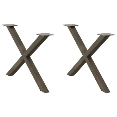 vidaXL Noge za klubsko mizico v obliki črke X, 2 kosa, naravno jeklo, 70 x (42-43) cm, jeklo