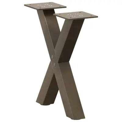 vidaXL Noge za klubsko mizico v obliki črke X, 2 kosa, naravno jeklo, 30 x (30-31) cm, jeklo