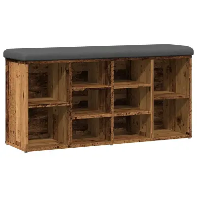 vidaXL Lavica za čevlje iz starega lesa 102x32x50 cm