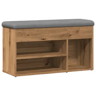 vidaXL Lavica za čevlje Artisan Oak 82x32x45,5 cm Inženirski les