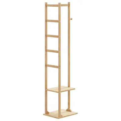 vidaXL Stojalo za plašče s kljukami in policami 38,5x30x156 cm Bambus
