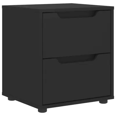 vidaXL nočna omarica VISNES Black 45x40x50 cm inženirski les