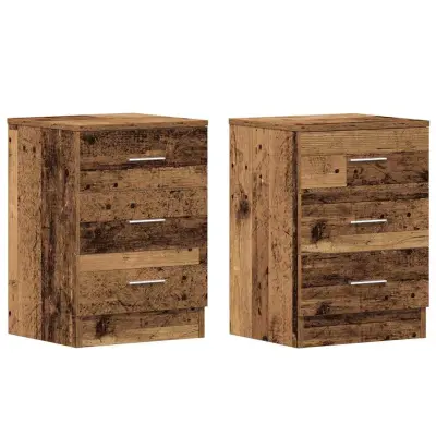 vidaXL Nočne omarice 2 kosa starega lesa 38x35x55 cm inženirski les