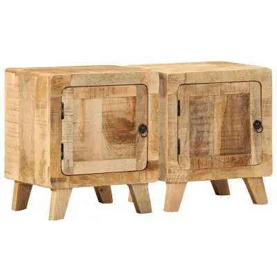 vidaXL Nočna omarica 2 kosa 40x32x46 cm Masivni les Grobo Mango