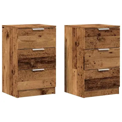 vidaXL Nočne omarice 2 kosa starinski les 40x36x65 cm inženirski les