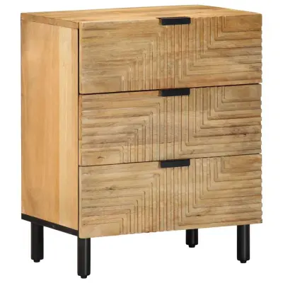 vidaXL Nočna omarica Brown 50x33x60 cm Masivni les Mango
