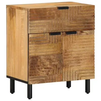 vidaXL Nočna omarica Brown 50x33x60 cm Masivni les Mango