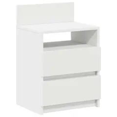 vidaXL Nočna omarica z 2 predaloma bela 40x33x60 cm