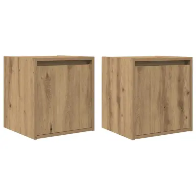 vidaXL Stenska nočna omarica 2 kosa artisan hrast 38x34x40 cm