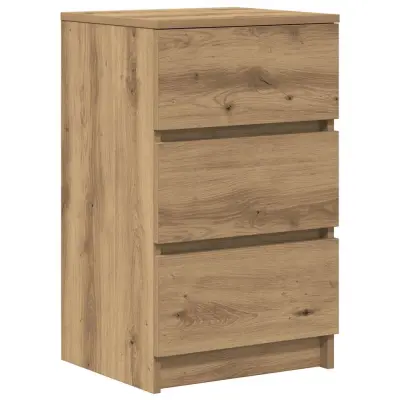 vidaXL Nočna omarica s 3 predali artisan hrast 39x35x65 cm
