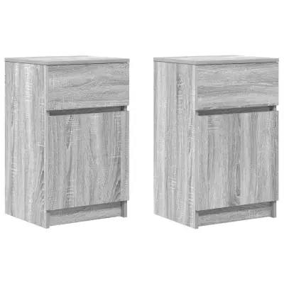 vidaXL Nočna omarica 2 kosa siva sonoma 39x35x65 cm inženirski les