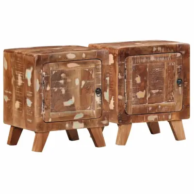 vidaXL Nočna omarica 2 kosa 40x32x46 cm masivni les obnovljen