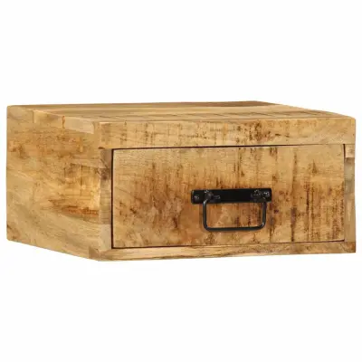 vidaXL Stenska nočna omarica Solid Rough Wood Mango