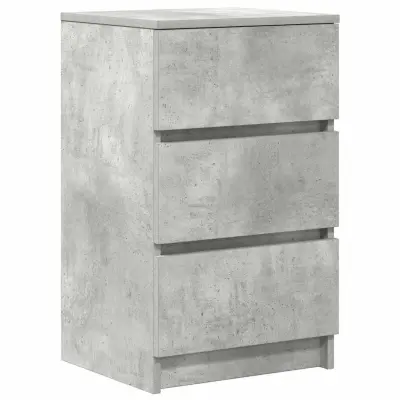 vidaXL Nočna omarica s 3 predali betonsko siva 39x35x65 cm