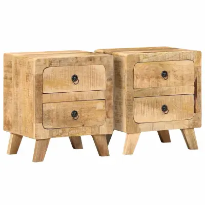 vidaXL Nočna omarica 2 kosa 40x32x46 cm Masivni les Grobo Mango