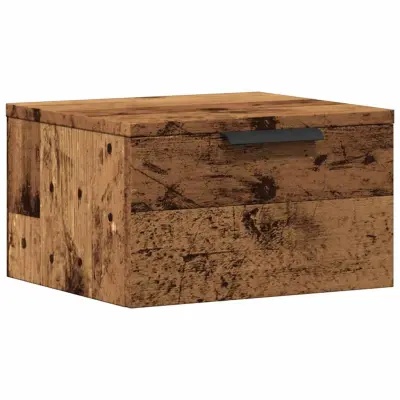 vidaXL Stenska nočna omarica Old Wood 34x30x20 cm