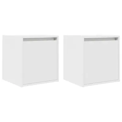 vidaXL Stenske nočne omarice 2 kosa bele 38x34x40 cm
