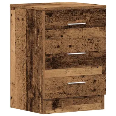 vidaXL Nočna omarica Old Wood 38x35x55 cm Inženirski les