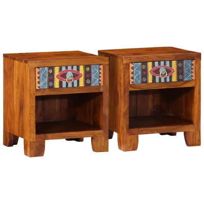 vidaXL Nočna omarica 2 kosa 40x35x45 cm masivni les akacija
