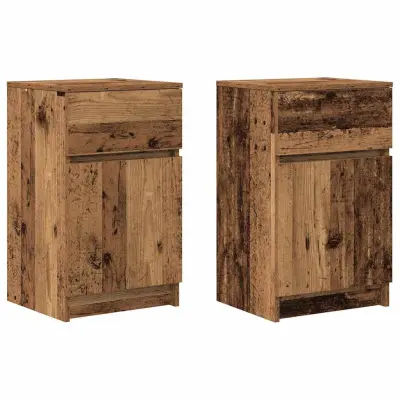 vidaXL Nočne omarice 2 kosa starinski les 39x35x65 cm inženirski les