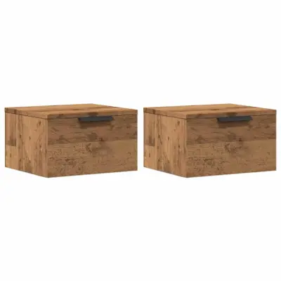 vidaXL Stenska nočna omarica 2 kosa artisan hrast 34x30x20 cm