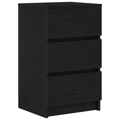 vidaXL Nočna omarica s 3 predali črna 39x35x65 cm